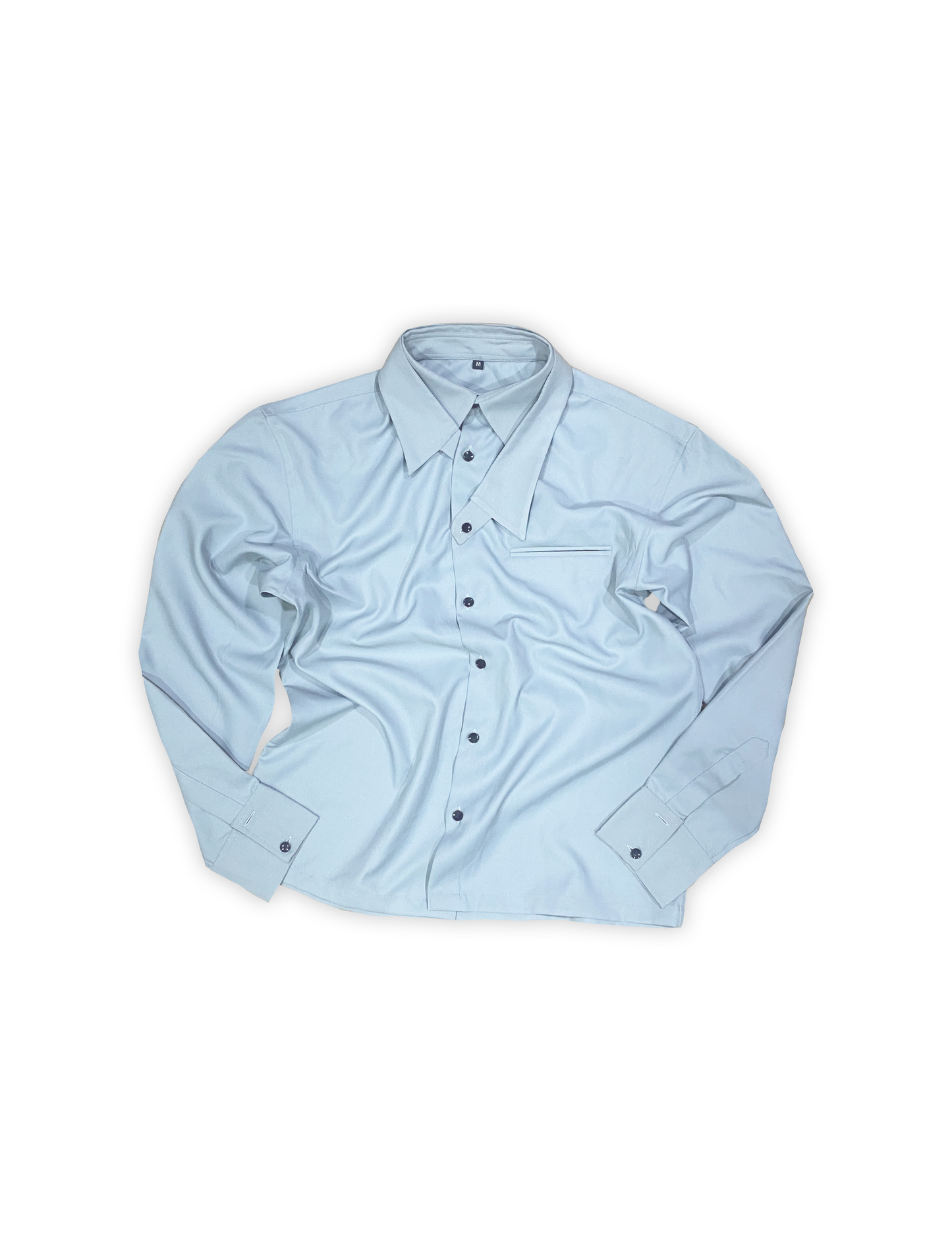 DETACH COLLAR SHIRT IN ASH BLUE