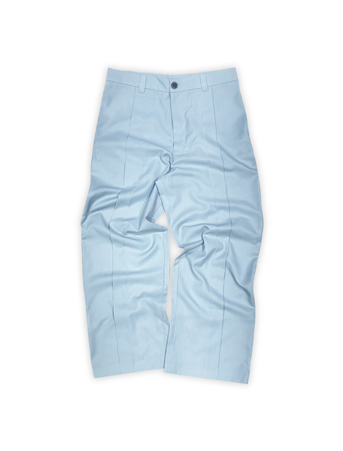 BASIC PLEATED PANTS IN ASH BLUE