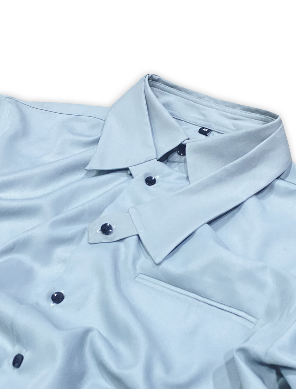 DETACH COLLAR SHIRT IN ASH BLUE