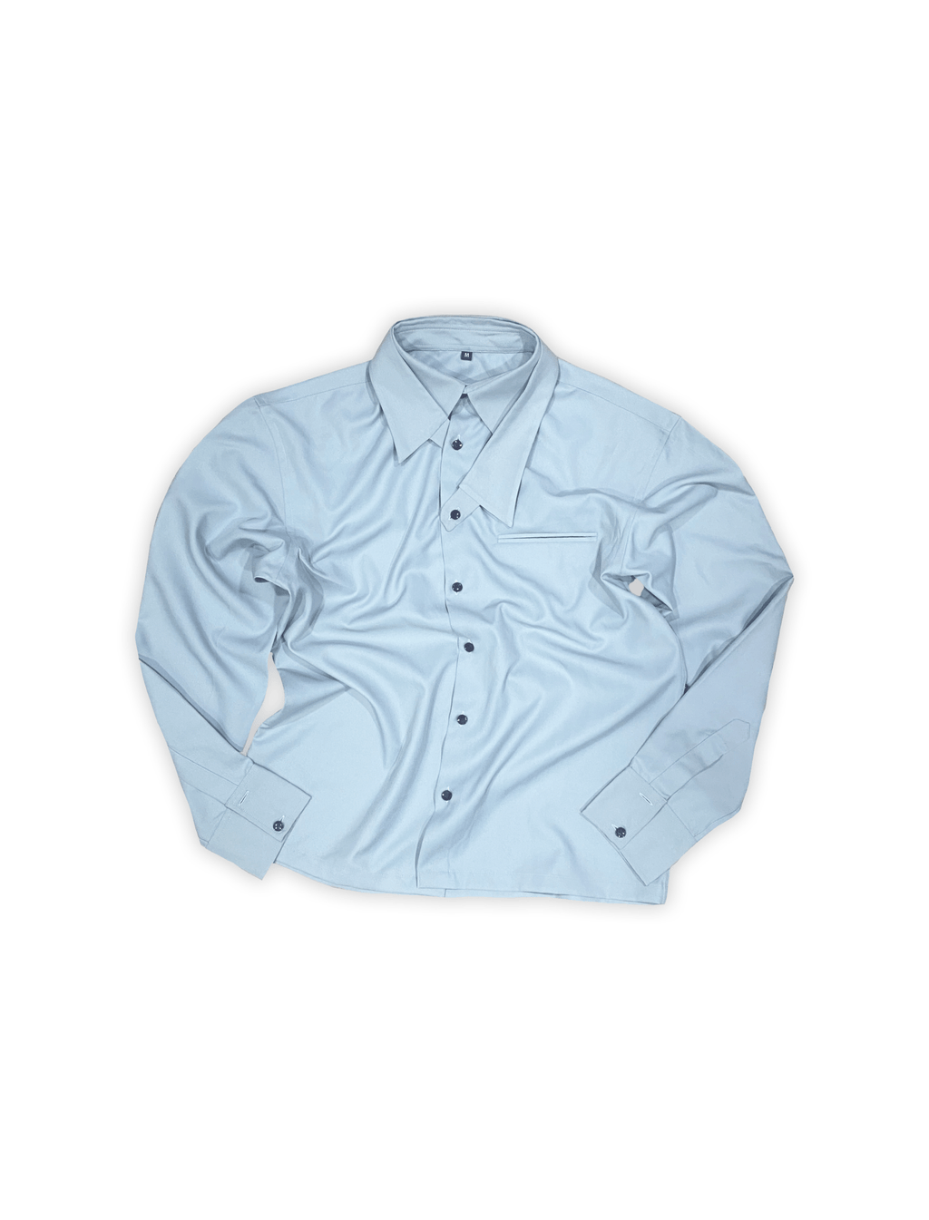 DETACH COLLAR SHIRT IN ASH BLUE - YB