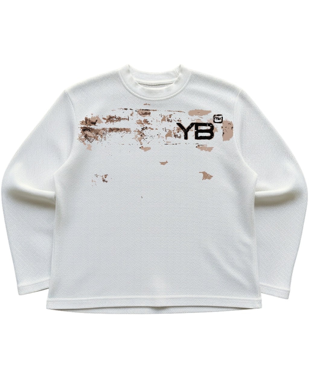 Off-white waffle knit oversized full-sleeve Front Design
